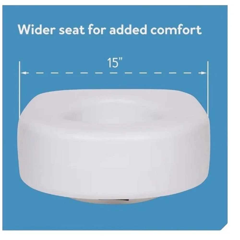 Carex White Plastic Raised Toilet Seat 5-1/2